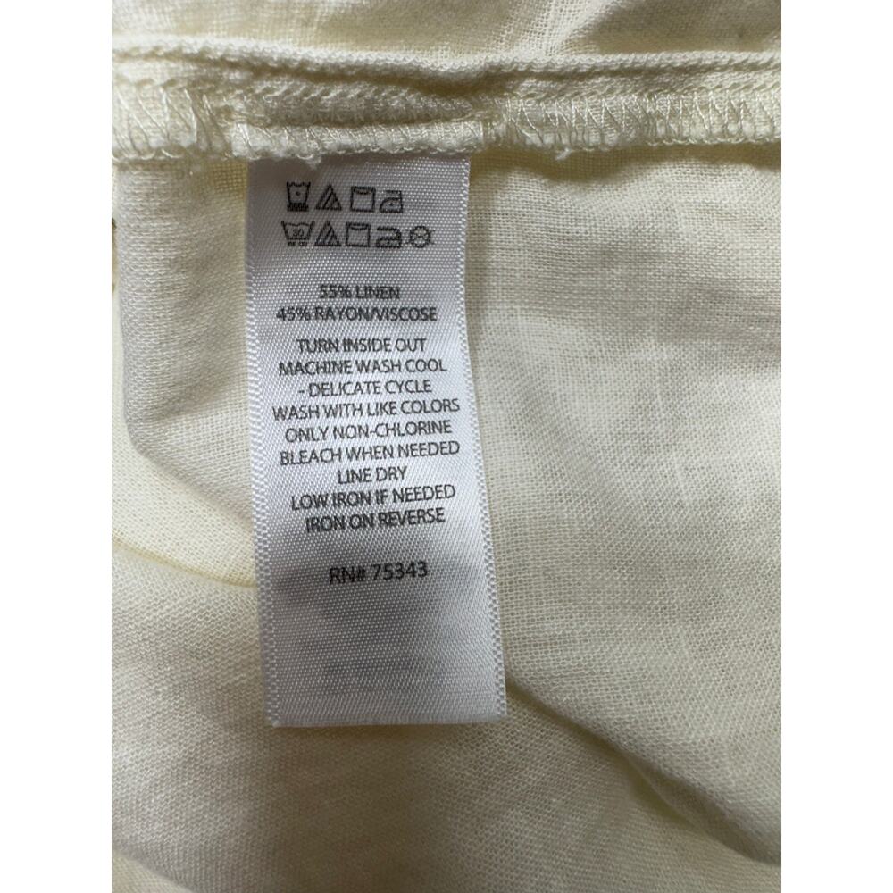 Haute Hippie Style Jumpsuit Sz M Ivory Linen Blend Romper Wide Leg Pockets - Picture 6 of 12